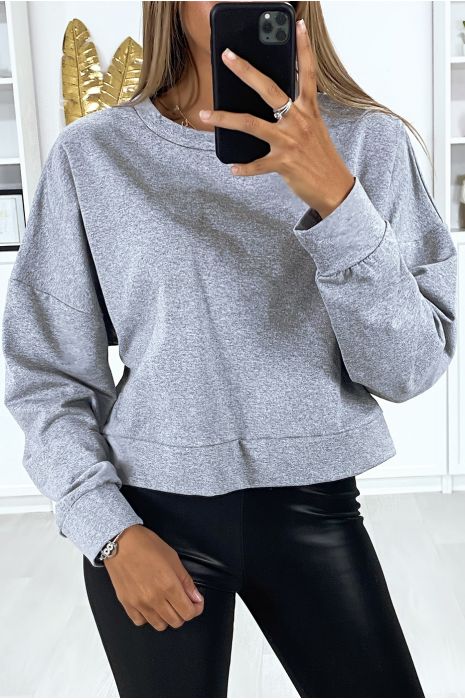 gray oversized sweatshirt