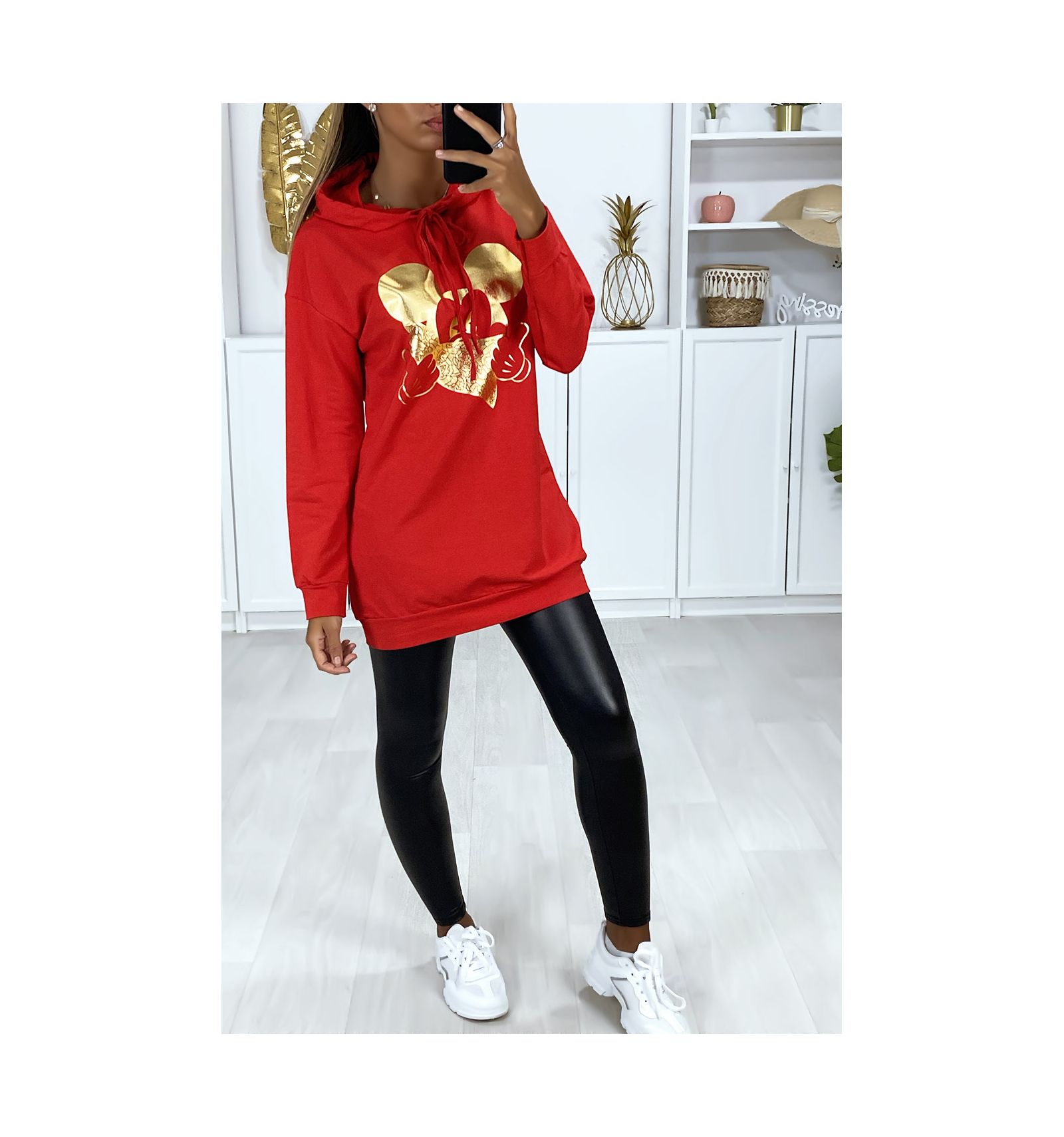 long red hoodie