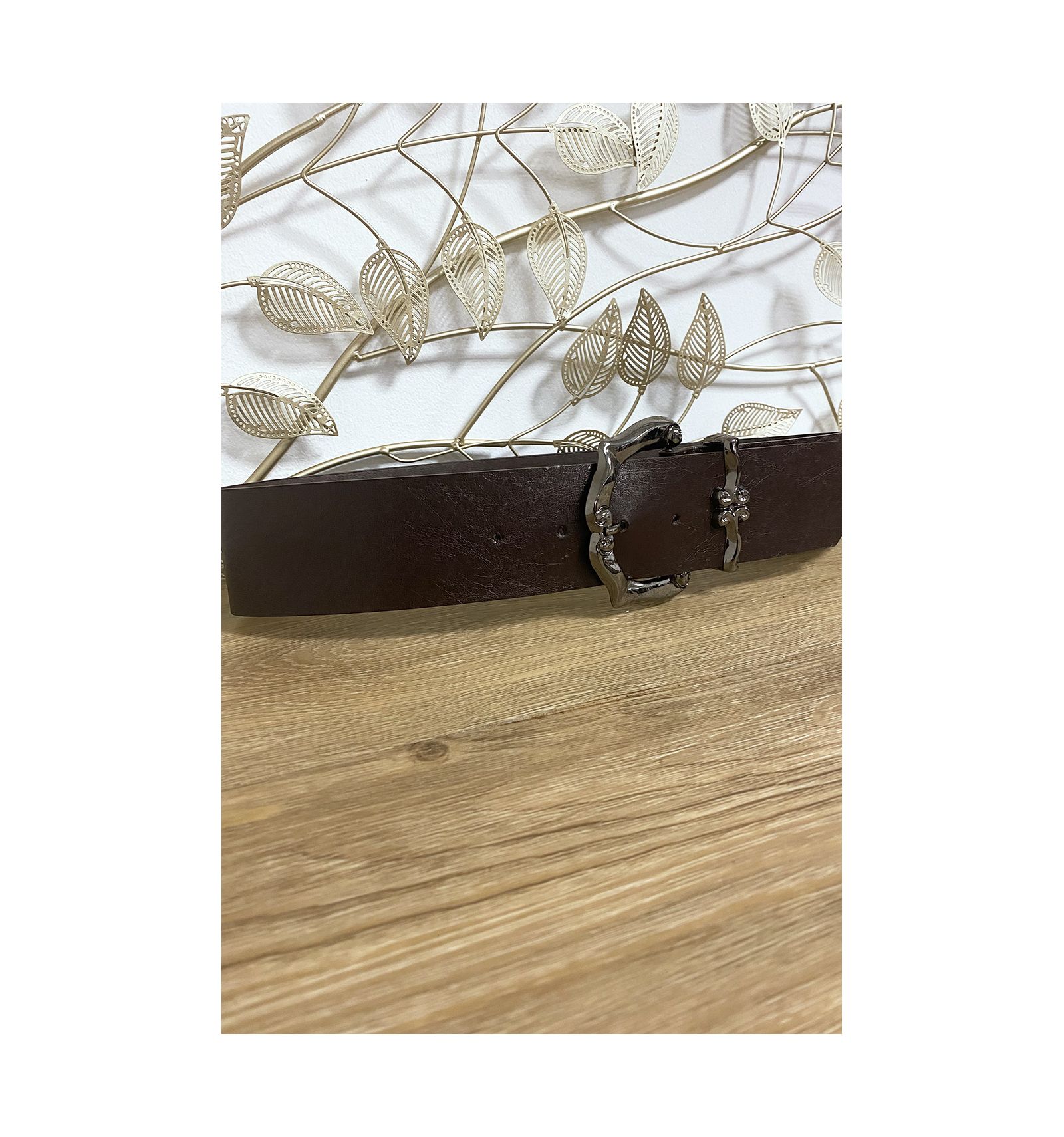 ceinture marron grosse boucle