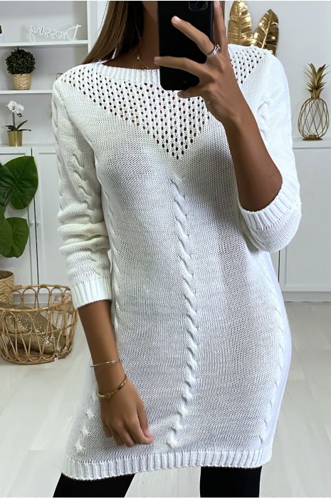 Robe pull maille torsadée Clearance