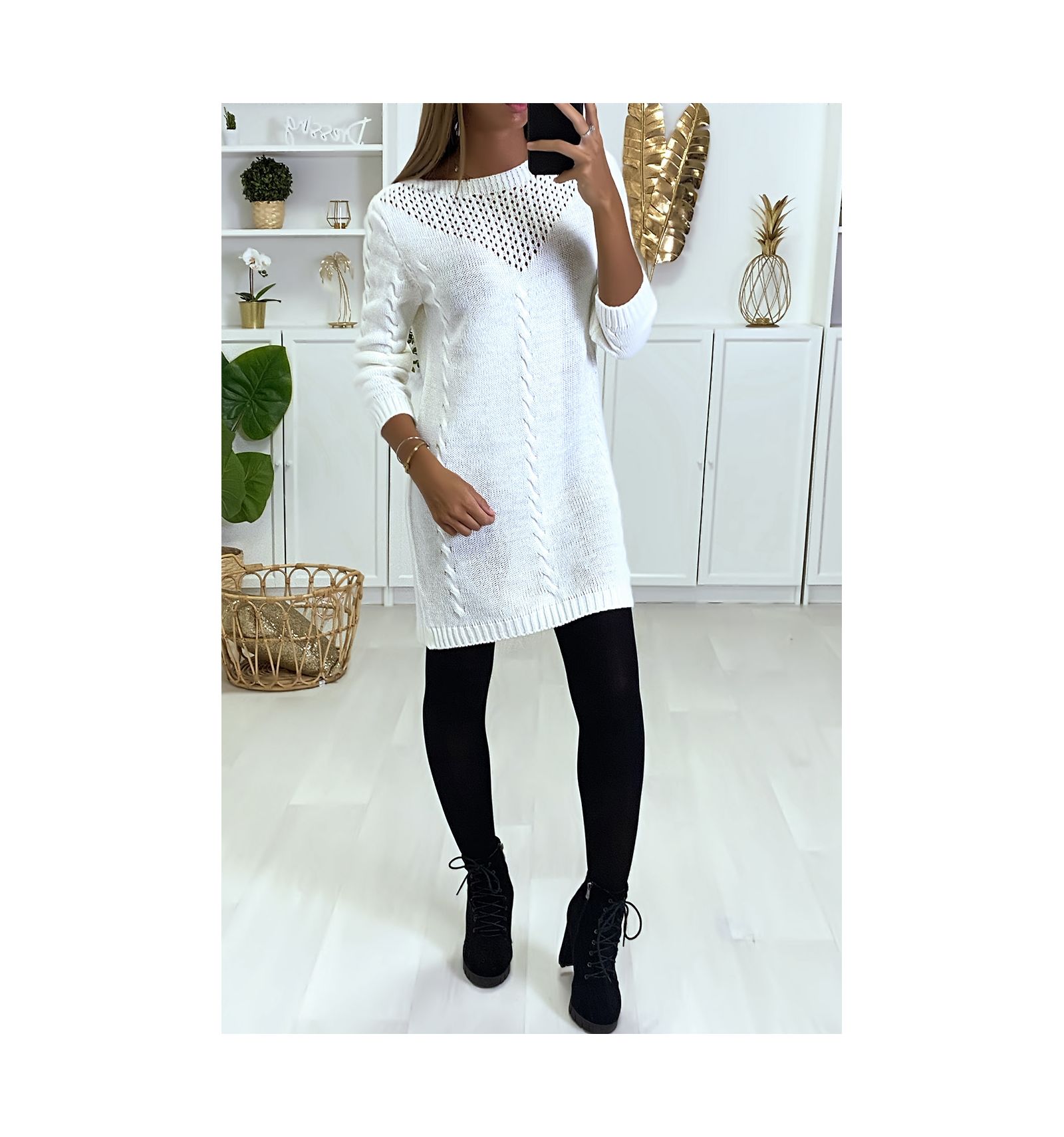 robe blanche en laine