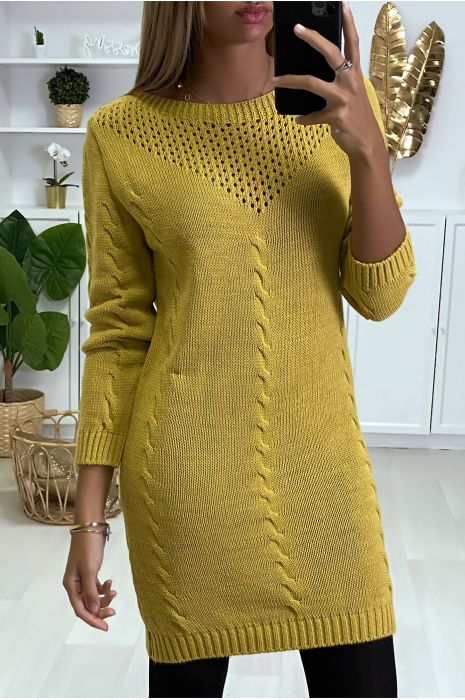robe en laine grosse maille