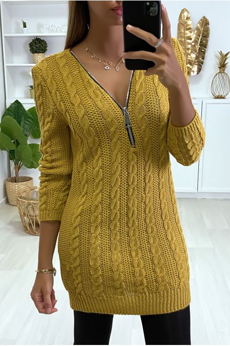 robe pull couleur moutarde
