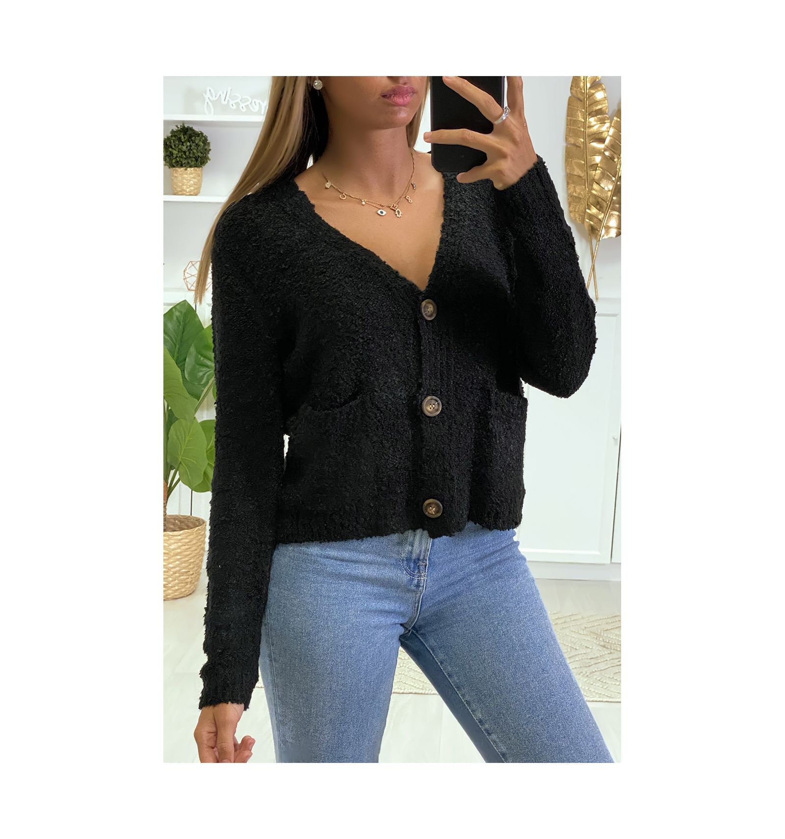pull matiere chenille