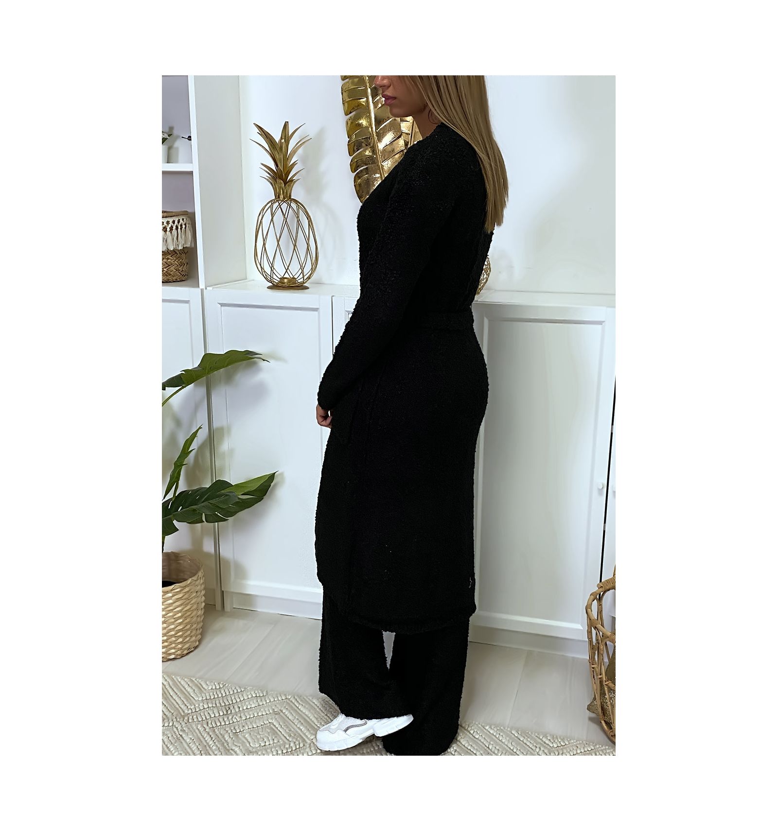 Ensemble 3 pièces gilet pantalon et débardeur en maille ...