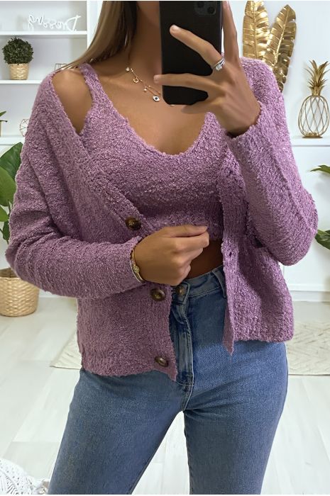 lilac cardigan top