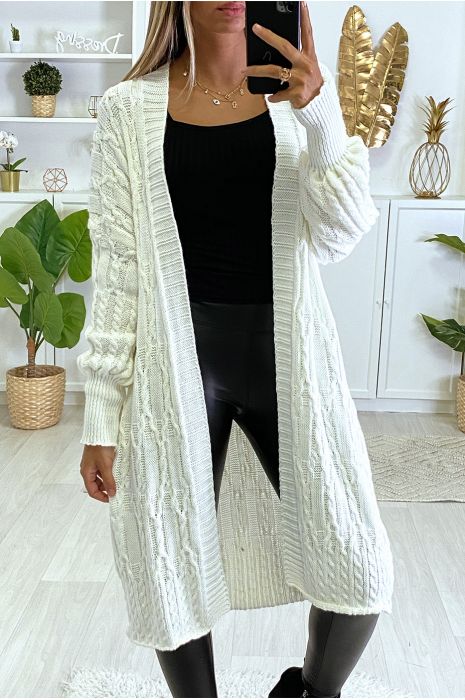 white cardigan oversized