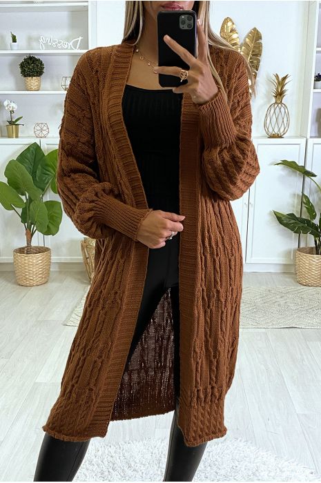 Gilet long camel femme Clearance