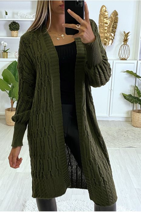 long cardigan khaki