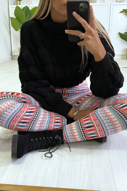 Legging à motif noir et taupe Legging à motif noir et taupe