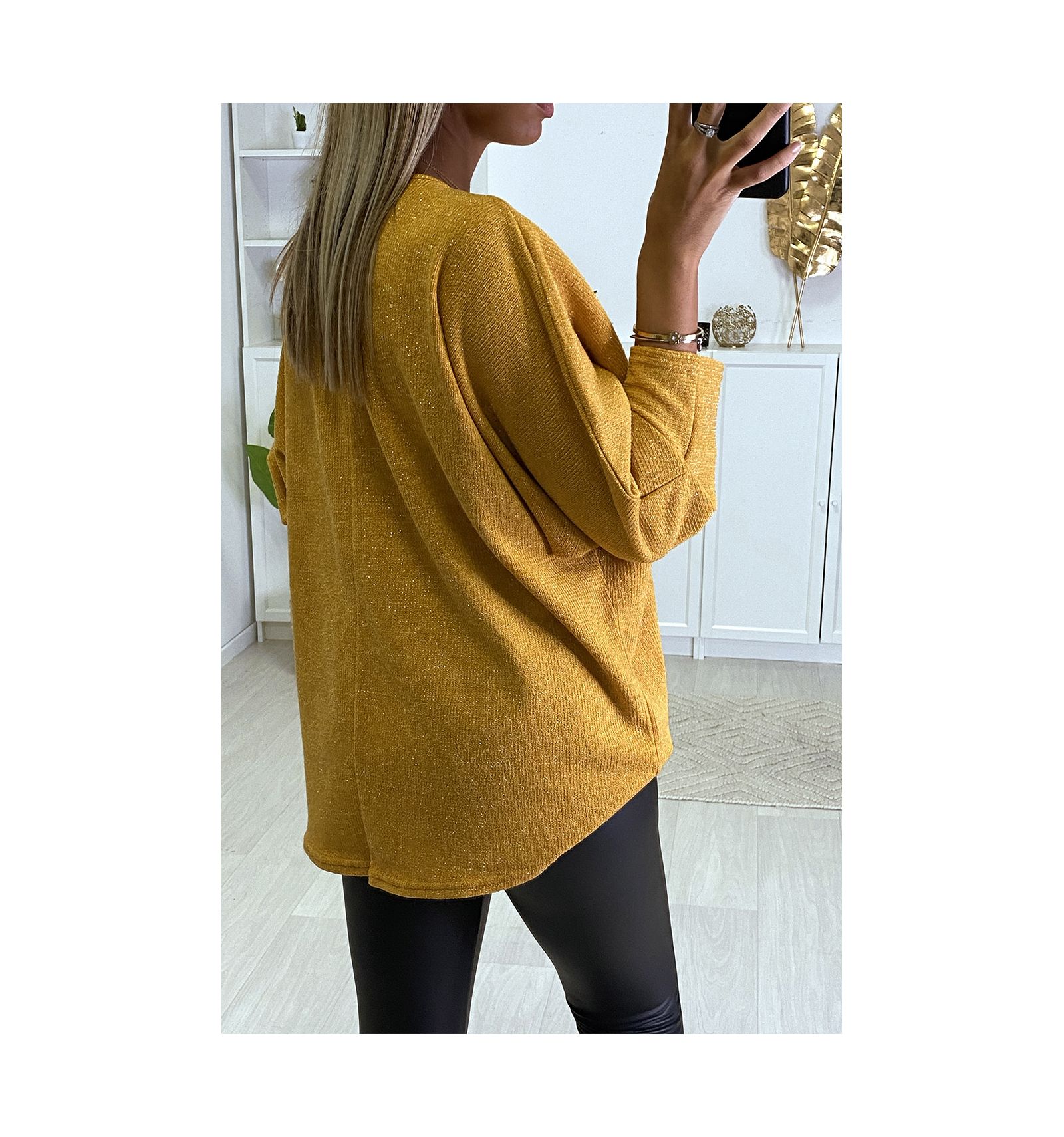 mustard batwing top