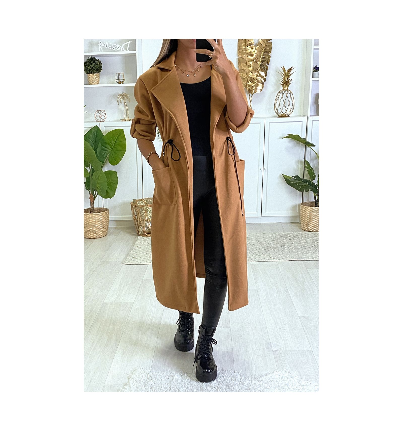 long manteau camel