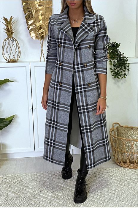 manteau long gris