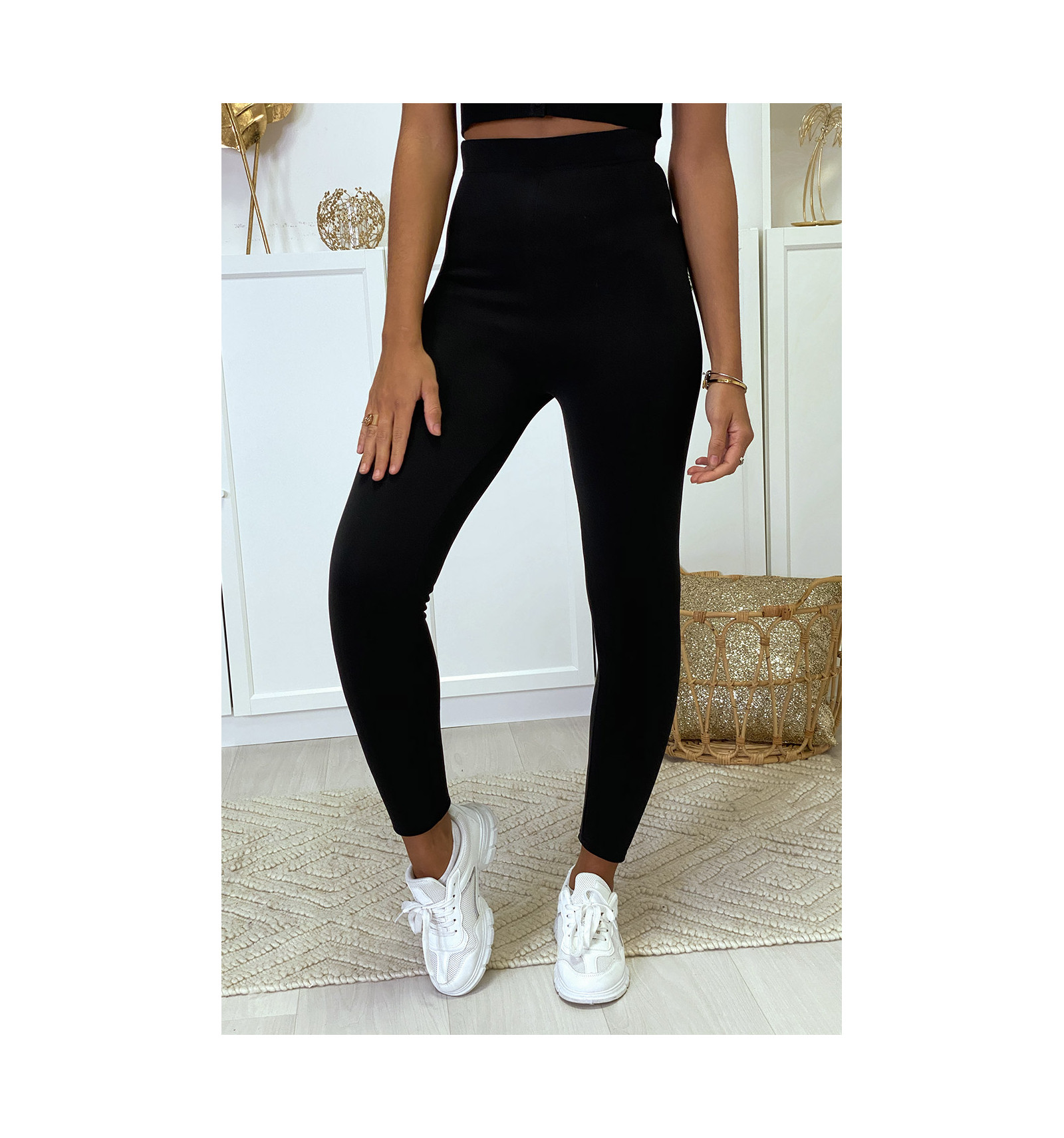 Legging Noir Fourre A L Interieur Ultra Chaud Et Tres Extensible Legging Femme Hiver